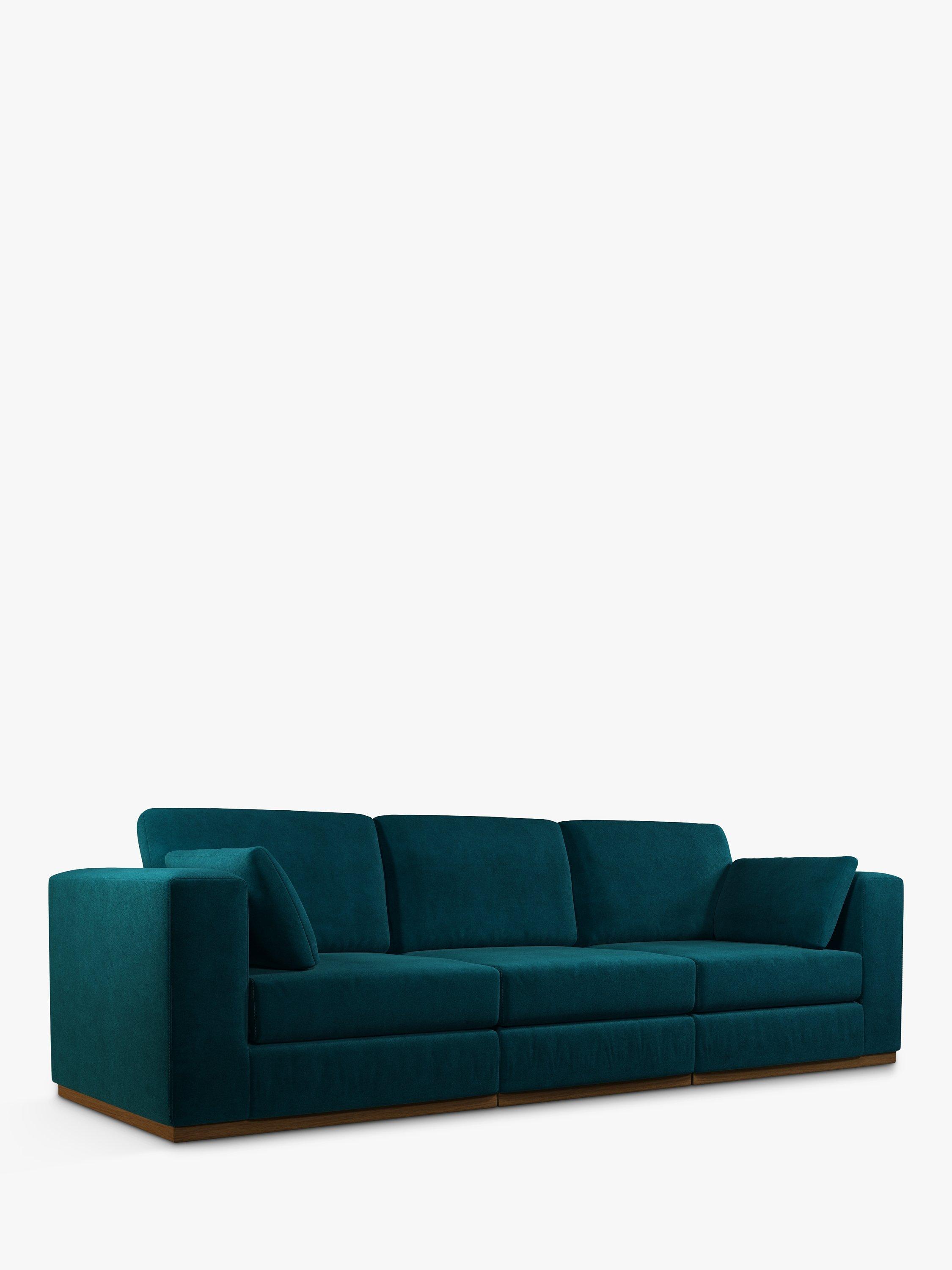 Rubik Range, John Lewis + Swoon Rubik Large 3 Seater Sofa, Wildwood Green Velvet