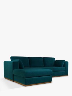 John Lewis + Swoon Rubik Grand 4 Seater LHF Chaise End Sofa, Wildwood Green Velvet