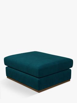 John Lewis + Swoon Rubik Ottoman, Wildwood Green Velvet