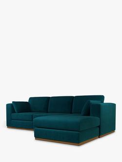 John Lewis + Swoon Rubik Grand 4 Seater RHF Chaise End Sofa, Wildwood Green Velvet