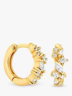 Astrid & Miyu Crystal Huggie Hoop Earrings, Gold, Gold