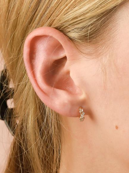 Astrid & Miyu Crystal Huggie Hoop Earrings, Gold - view 2, Gold