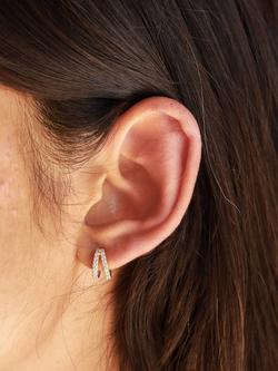 Astrid & Miyu Illusion Huggie Hoop Earrings, Gold - view 2, Gold