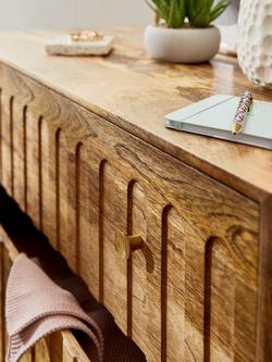 John Lewis Groove Mango Wood 3 Drawer Chest, Natural - view 2, Natural