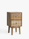 John Lewis Groove 2 Drawer Bedside Table, Natural