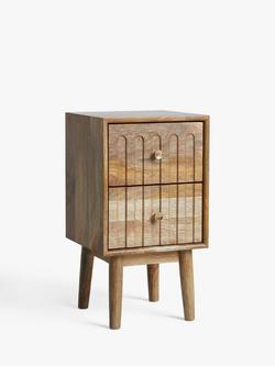 John Lewis Groove 2 Drawer Bedside Table, Natural, Natural