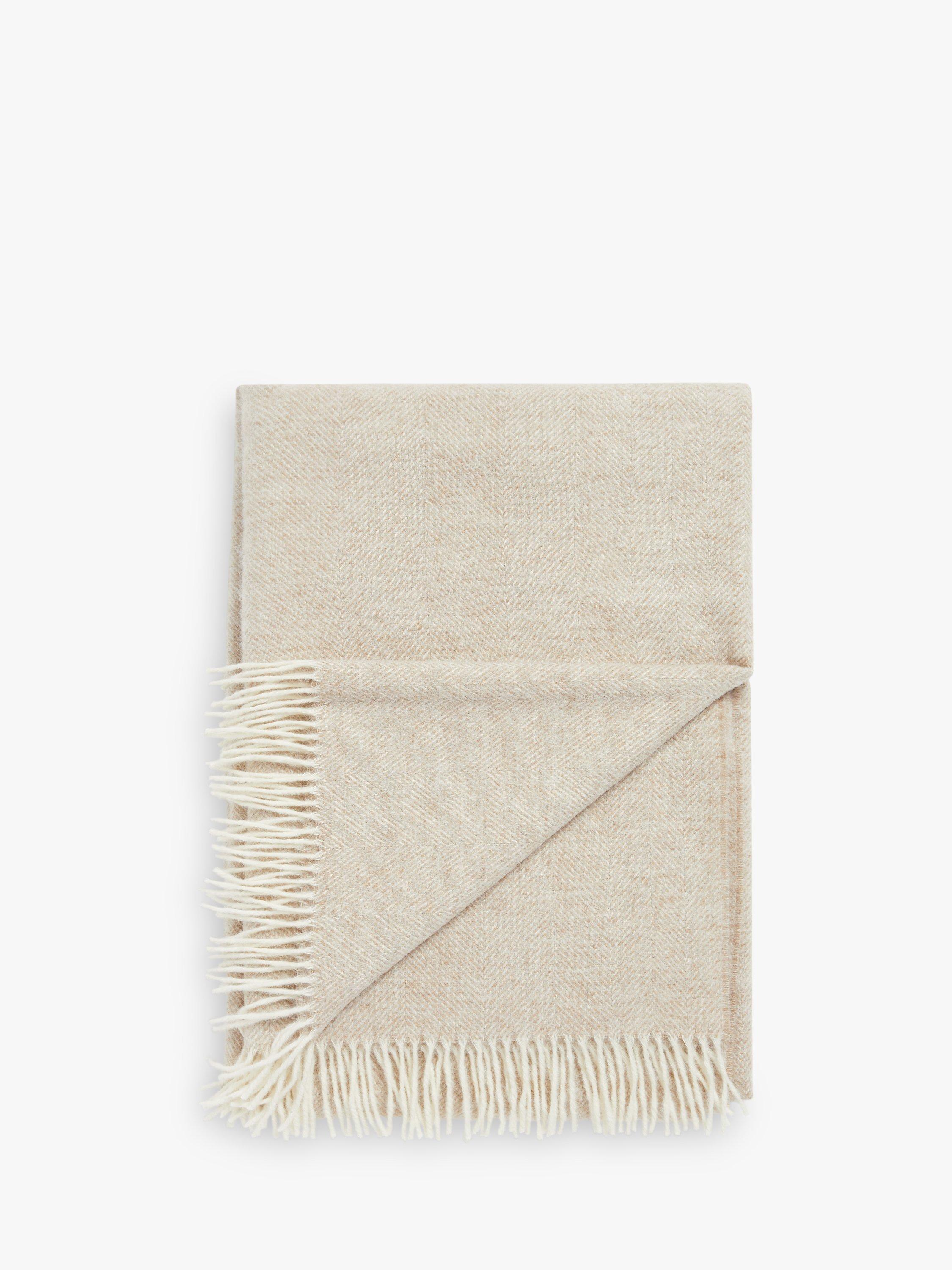 Bronte by Moon Herringbone Throw, Beige