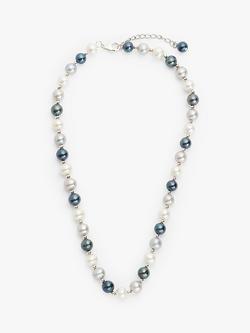 Lido Freshwater Pearl Mix Necklace, Peacock/White, Peacock/White