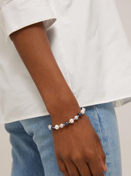 Lido Freshwater Pearl & Sterling Silver Bracelet, Multi - view 2, Multi