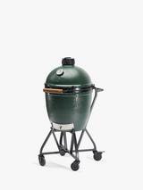 Big Green Egg Extra Large Egg BBQ Mahogany Wood Table Bundle with ConvEGGtor Cover