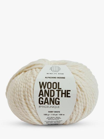 Wool And The Gang Alpachino Merino Chunky Yarn, 100g, Ivory White