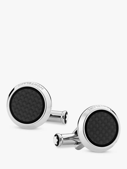 Montblanc Extreme 2.0 Round Cufflinks, Silver/Black, Silver/Black