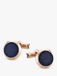 Montblanc Meisterstück Round Cufflinks, Rose Gold/Blue