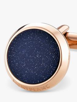 Montblanc Meisterstück Round Cufflinks, Rose Gold/Blue - view 2, Rose Gold/Blue