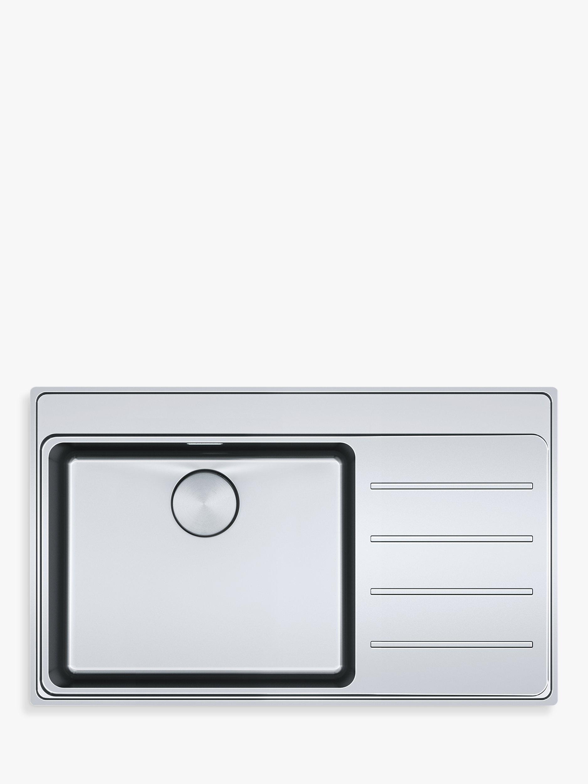 Franke Mythos MYX211-86 TPL Left-Hand Single Bowl Inset Kitchen Sink, Stainless Steel