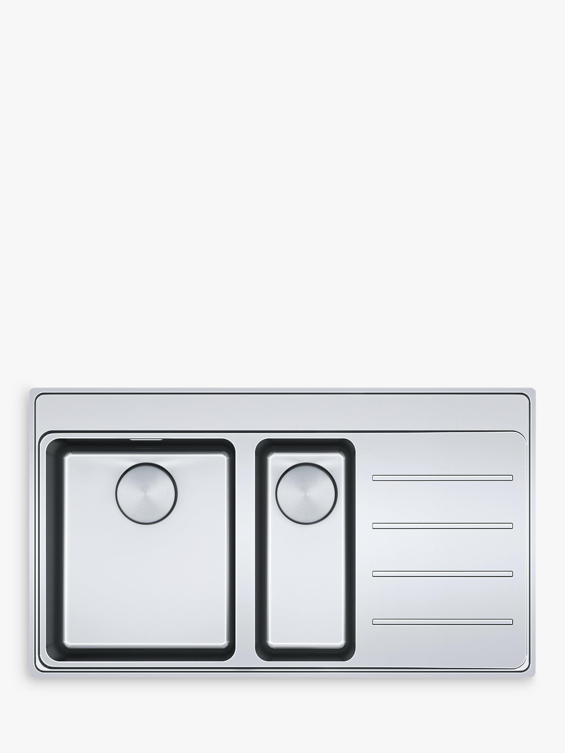 Franke Mythos MYX251-86 TPL Left-Hand 1.5 Bowls Inset Kitchen Sink, Stainless Steel