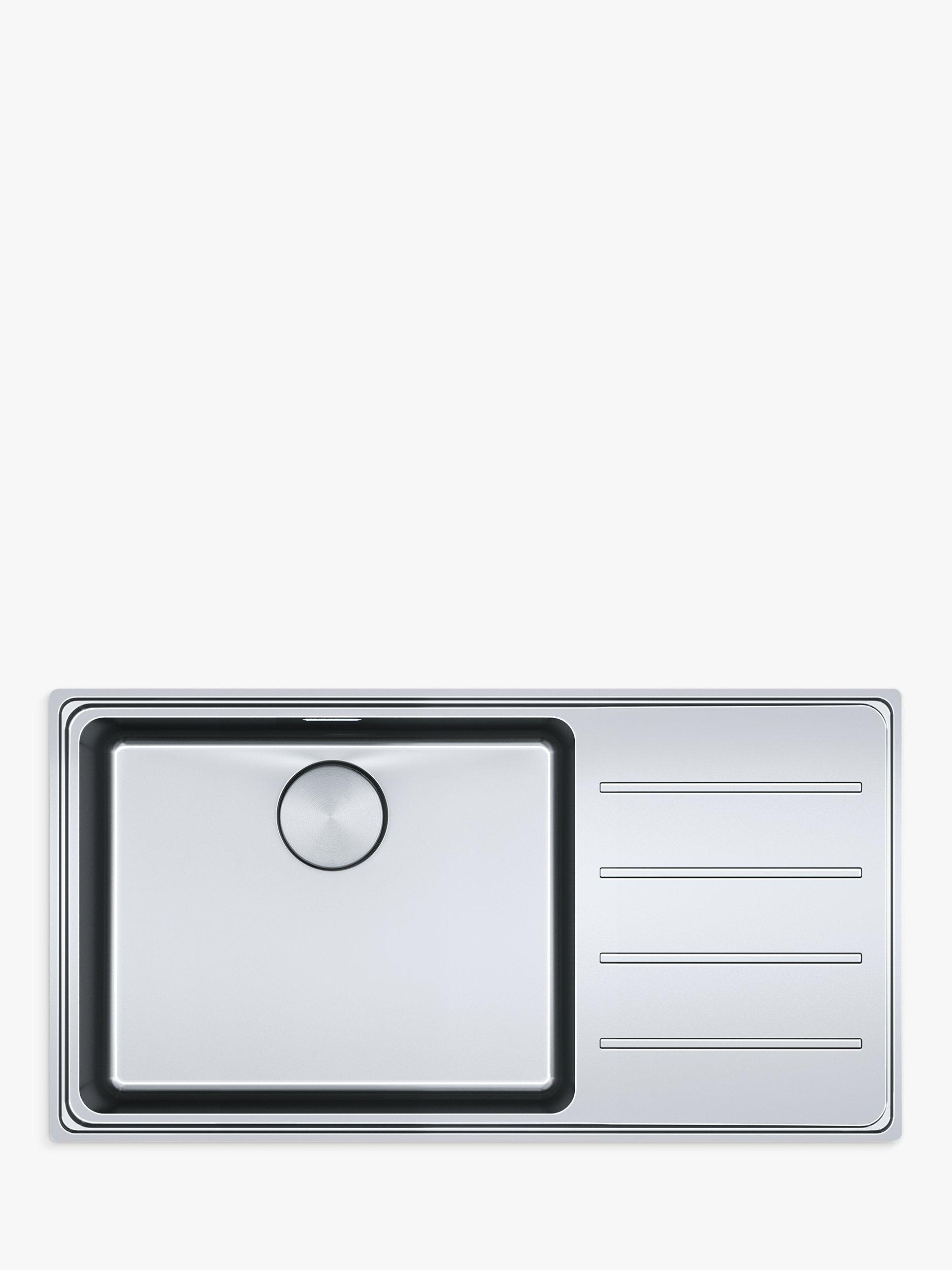Franke Mythos MYX211-86 Left-Hand Single Bowl Inset Kitchen Sink, Stainless Steel