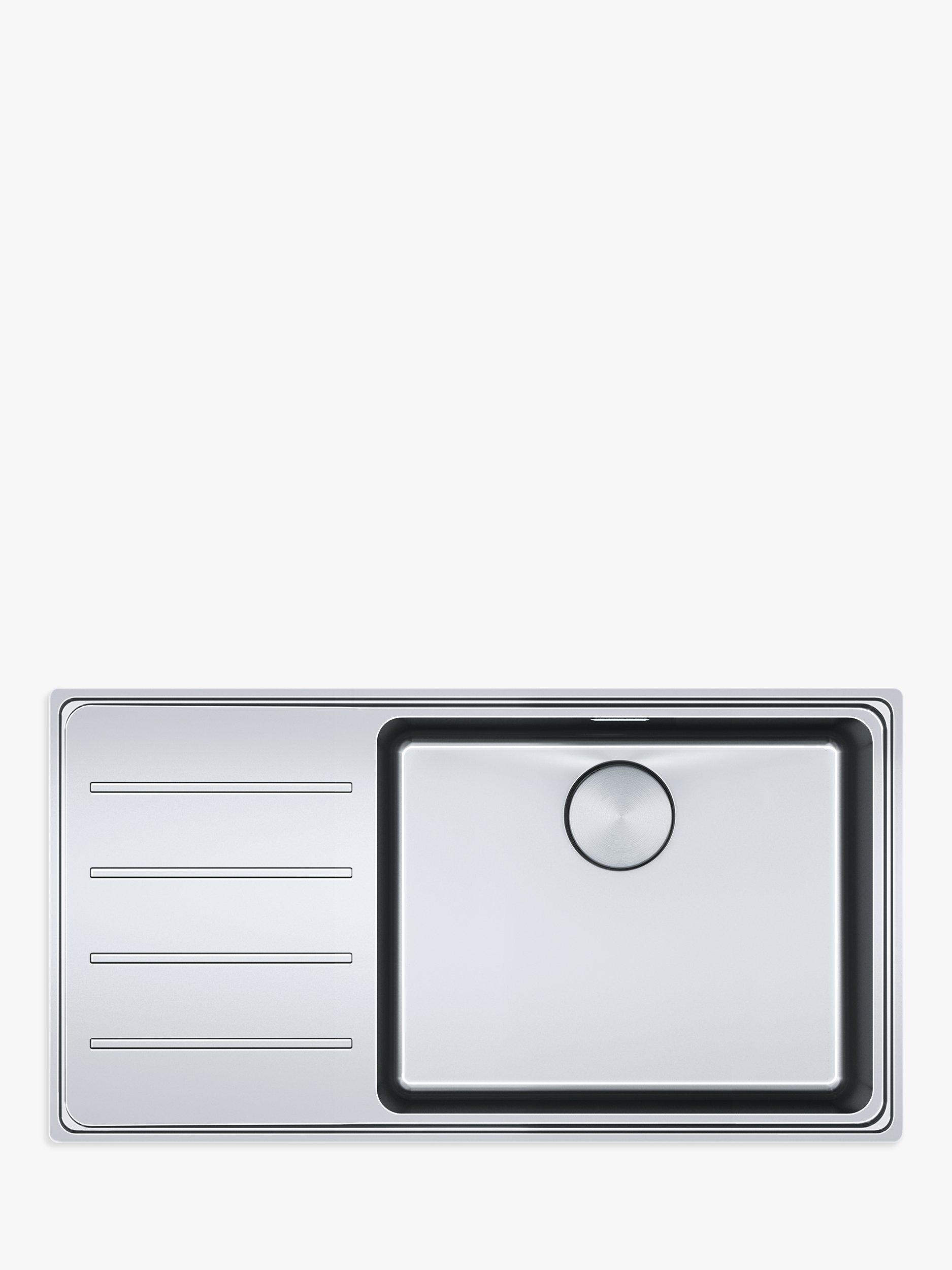 Franke Mythos MYX211-86 Right-Hand Single Bowl Inset Kitchen Sink, Stainless Steel