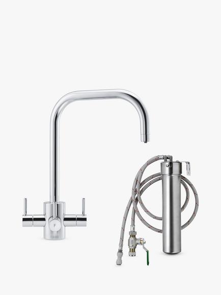 Franke Tasso Water Filter Swivel Spout 3 Lever Kitchen Mixer Tap - view 2, Chrome