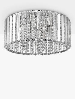 Impex Diore Crystal Flush Ceiling Light, Large, Chrome - view 2, Chrome
