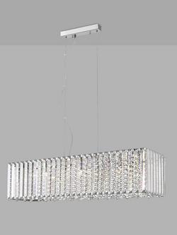 Impex Diore Crystal Bar Ceiling Light, Clear/Chrome, Clear/Chrome