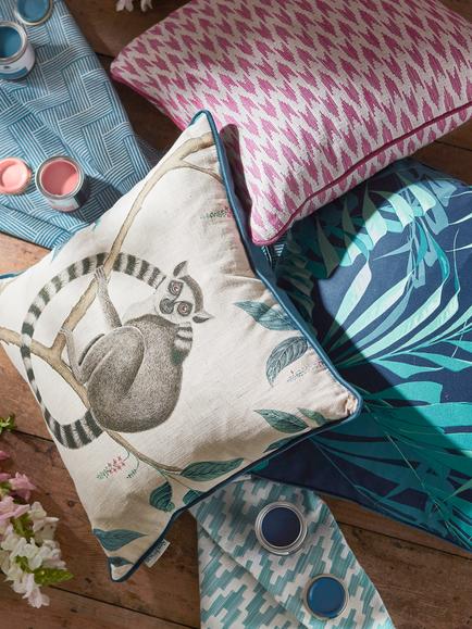 Sanderson Lemur Cushion, Blue - view 2, 