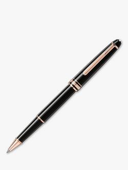 Montblanc Meisterstück Rose Gold Coated Classique Rollerball Pen, Black, Black
