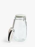 John Lewis Leckford Farm Glass Storage Jar with Stainless Steel Scoop, 1.4L, Pale Green/Clear