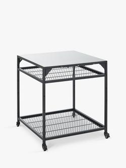 Ooni Large Modular Outdoor Kitchen Table/BBQ Trolley, Silver/Black, Black