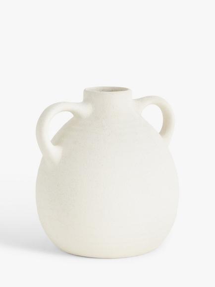 John Lewis Earthenware Vase with Handles, H17cm, Natural, Natural