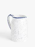 John Lewis Speckled Jug Vase, H19cm, White/Blue