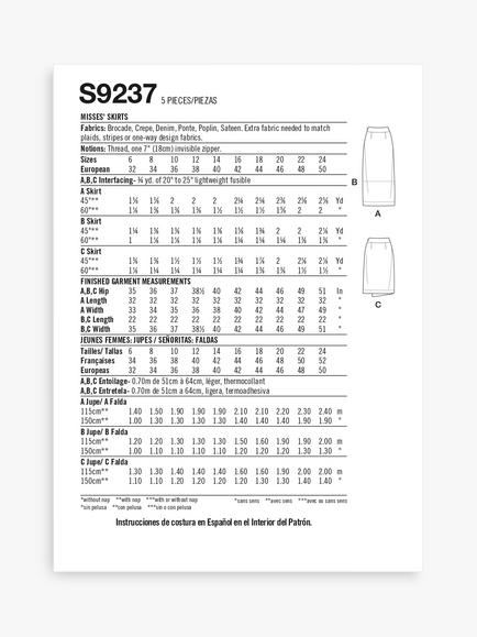 Simplicity Misses' Asymmetrical Slim Skirt Sewing Pattern, S9237 - view 2, 