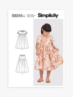 Simplicity Child's Dress Sewing Pattern, S9245, A, 