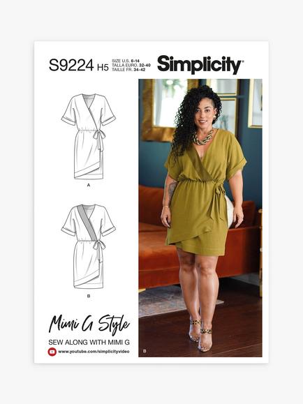 Simplicity Misses' Asymmetrical Wrap Dress Sewing Pattern, S9224, 