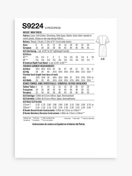 Simplicity Misses' Asymmetrical Wrap Dress Sewing Pattern, S9224 - view 2, 