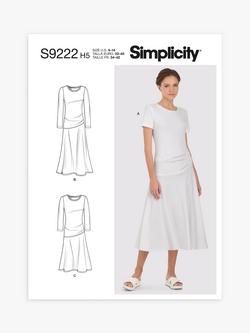 Simplicity Misses' Asymmetrical Draped Dress Sewing Pattern, S9222, 
