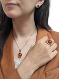 Be-Jewelled Organic Baltic Amber Pendant Necklace, Gold/Cognac