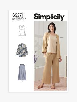 Simplicity Misses' Jacket, Tank top and Cropped Trousers Sewing Pattern, S9271, 