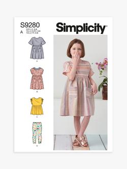 Simplicity Child's Dress, Top and Leggings Paper Pattern, S9280, A, 