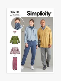 Simplicity Unisex Tops and Lounge Pants Sewing Pattern, S9278, 