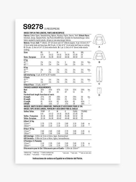 Simplicity Unisex Tops and Lounge Pants Sewing Pattern, S9278 - view 2, 