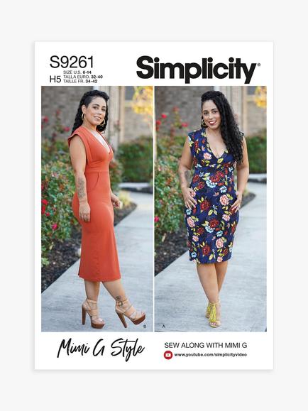 Simplicity Misses' Over the Head Knit Dress Sewing Pattern, S9261, 