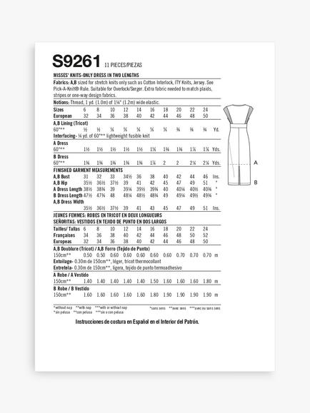 Simplicity Misses' Over the Head Knit Dress Sewing Pattern, S9261 - view 2, 