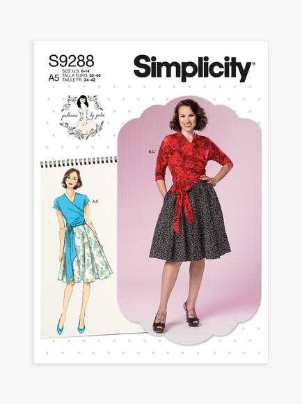 Simplicity Misses' Wrap Top and Skirt Sewing Pattern, S9288, 