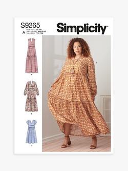 Simplicity Misses' Plus Size Tiered Dress Sewing Pattern, S9265, A, 