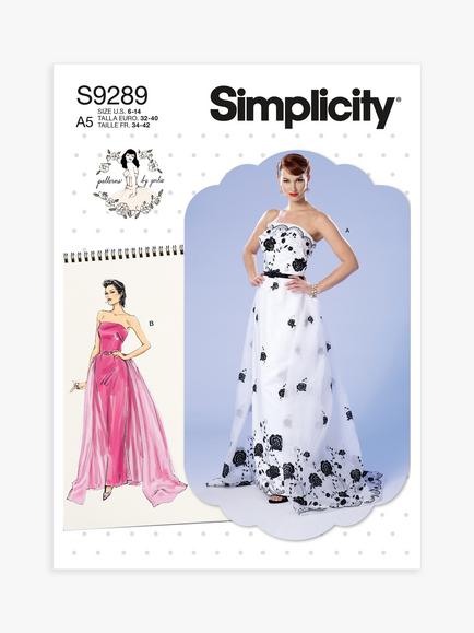 Simplicity Strapless Dress Sewing Pattern S9289, 