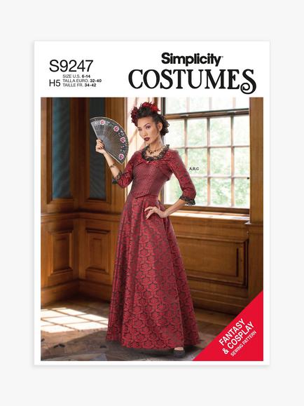 Simplicity Costume Victorian Dress Sewing Pattern, S9247, Multi