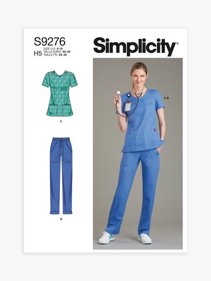 Simplicity Misses' Scrubs Sewing Pattern, S9276, 