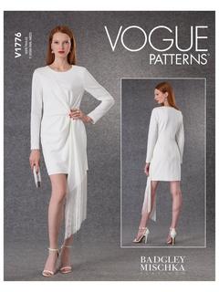 Vogue Misses' Asymmetric Drape Front Dress Sewing Pattern V1776, ZZ