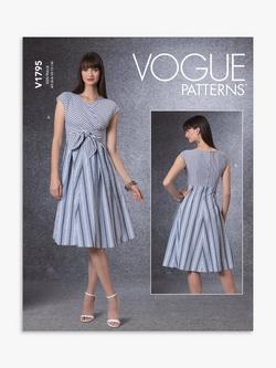 Vogue Misses' Fitted Waist Tie Dress Sewing Pattern V1795, 